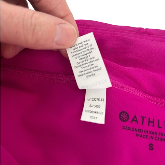 Athleta Shirred Band Swim Skirt 2 Sz S Hot Pink Elastic Waist Women’s New - Picture 4 of 12